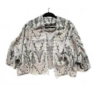 Free People Textured Oversized Butterfly Knit Kimono - Size S